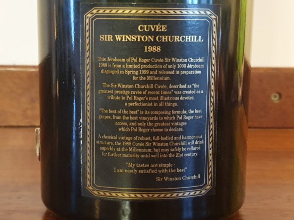 1988 Pol Roger Champagne Cuvee Sir Winston Churchill Jeroboam