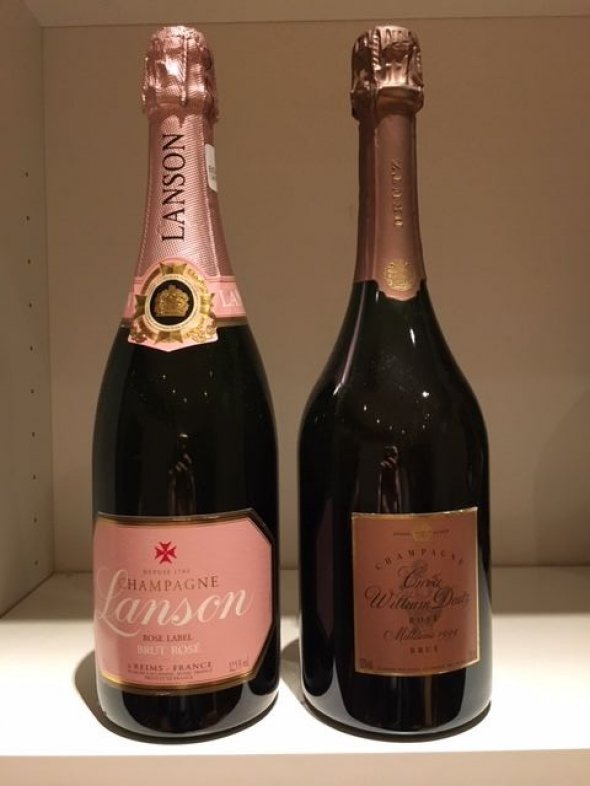Rose Champagne: Deutz, Cuvee William Deutz Rose & Lanson, Rose Label Brut, Champagne, France, AOC