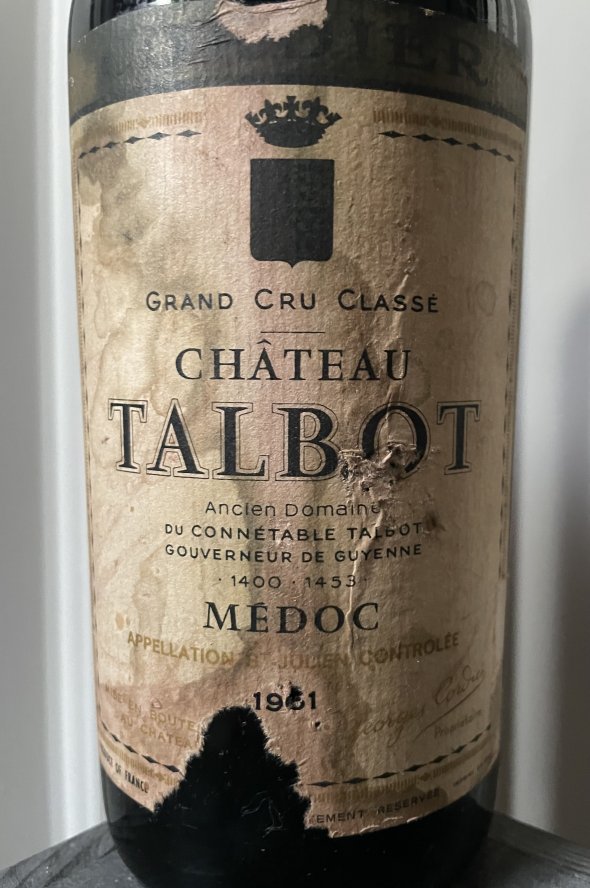 1961 Chateau Talbot 4eme Cru Classe, Saint-Julien