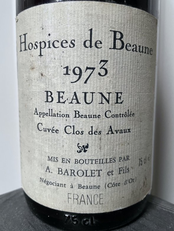 1973 Hospices de Beaune, Beaune Premier Cru, Cuvee Clos des Avaux