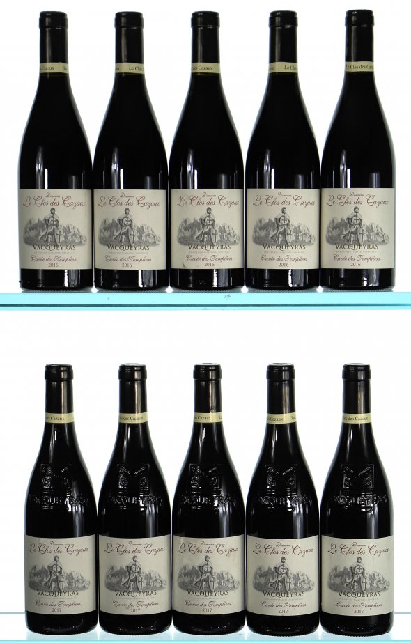 Vertical of Domaine Le Clos des Cazaux, Vacqueyras, Templiers, 2016 and 2017 