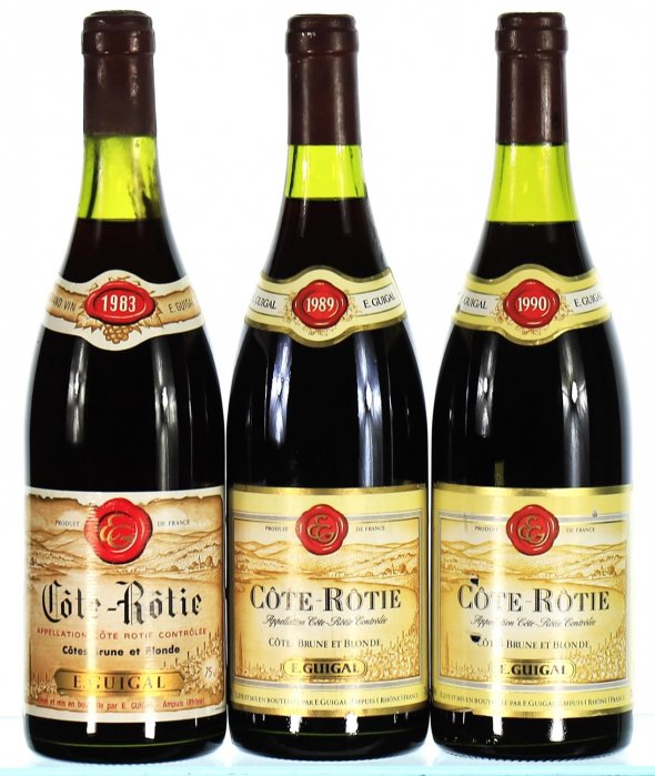 1983/1990 Vertical of E. Guigal, Cote Rotie, Brune Et Blonde