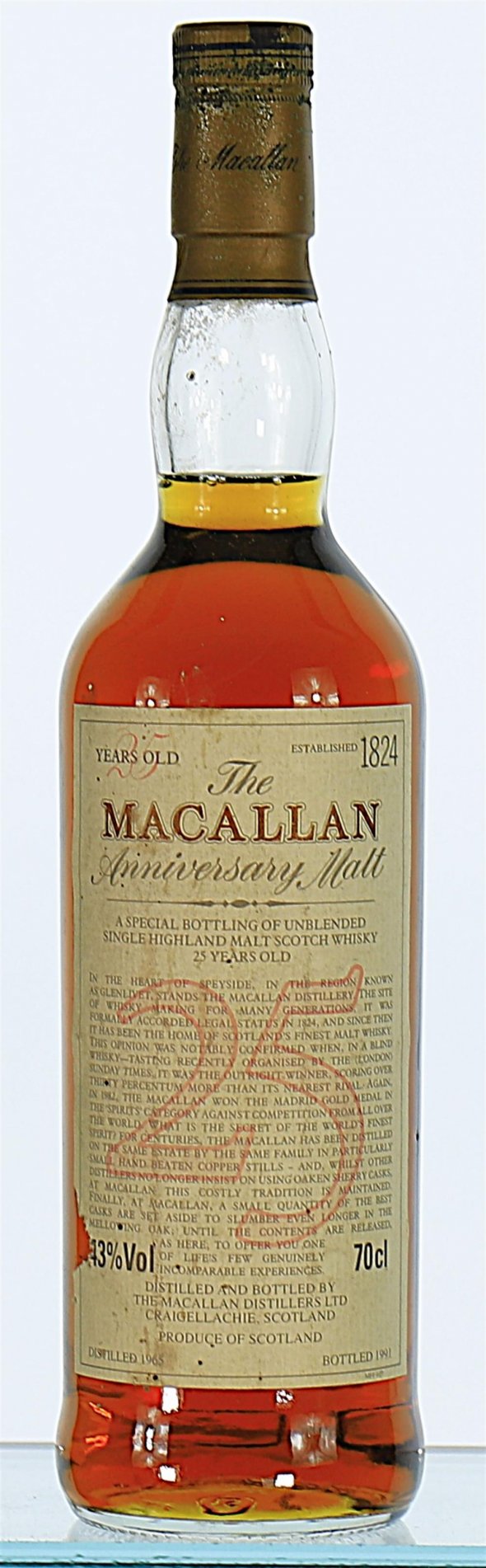Macallan, Highland Single Malt Anniversary Malt 25YO 1965, Speyside
