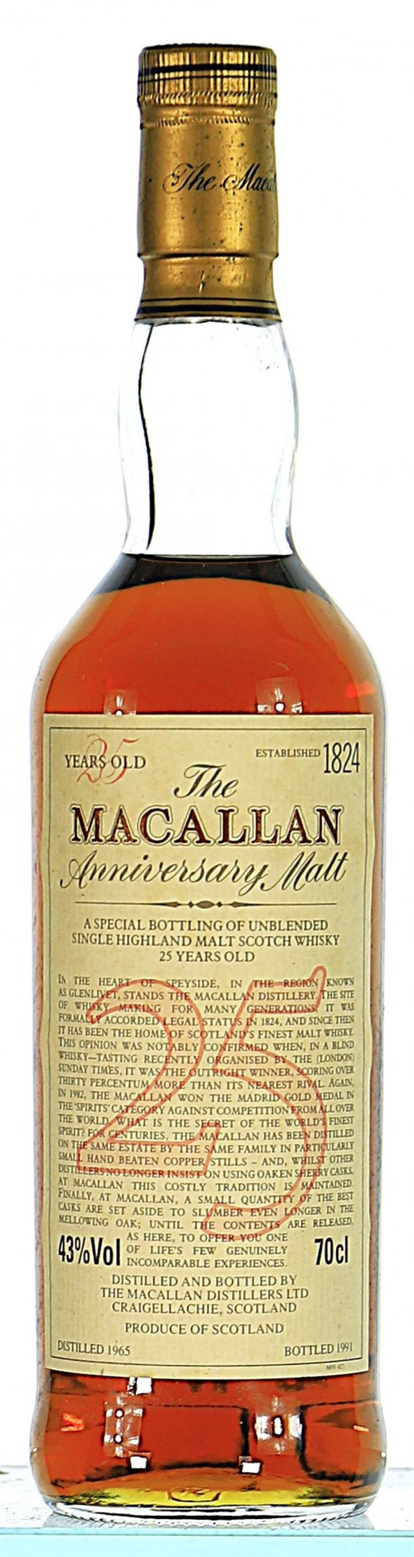Macallan, Highland Single Malt Anniversary Malt 25YO 1965, Speyside