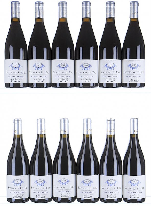 2017/2018 Mixed Lot of Jean-Marc Vincent, Santenay Premier Cru, Passetemps and Les Gravieres, Rouge