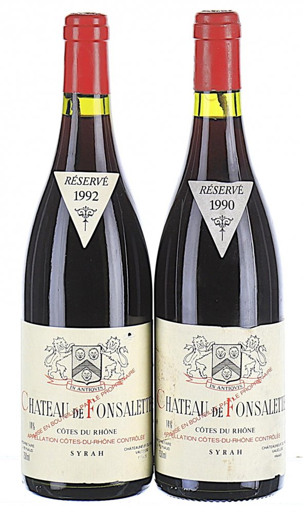 1990/1992 Chateau de Fonsalette, Cotes du Rhone, Syrah