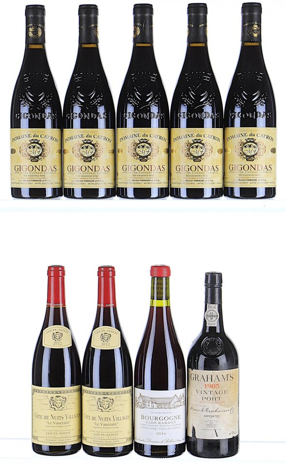 1985/2014 Mixed Lot of Red Burgundy, Rhone & Port