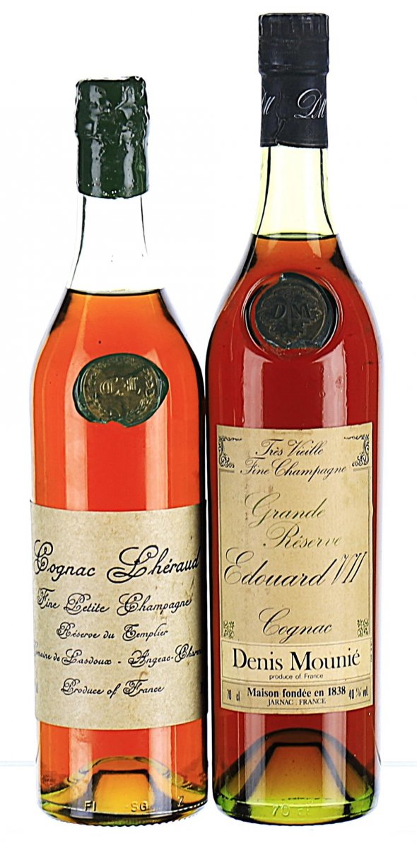 Mixed Lot of Fine Champagne Cognac from Lheraud and Denis Mounie 