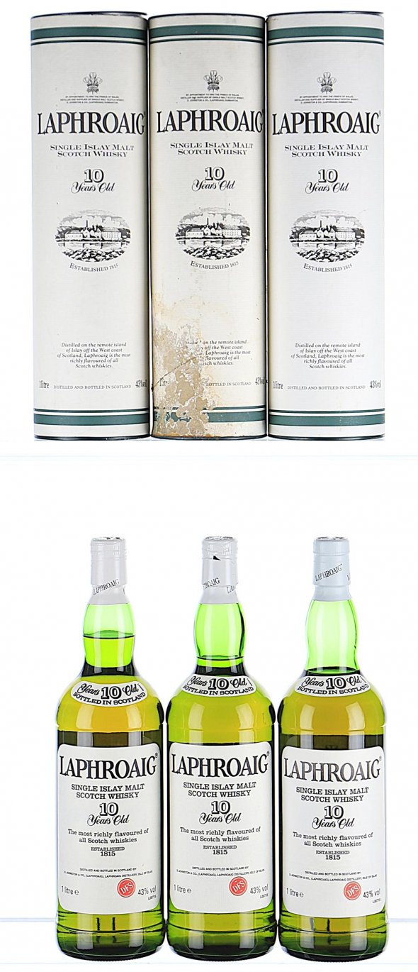 Laphroaig, Single Malt 10YO, Islay - 1990s Bottling, Post Royal Warrant (Litre)