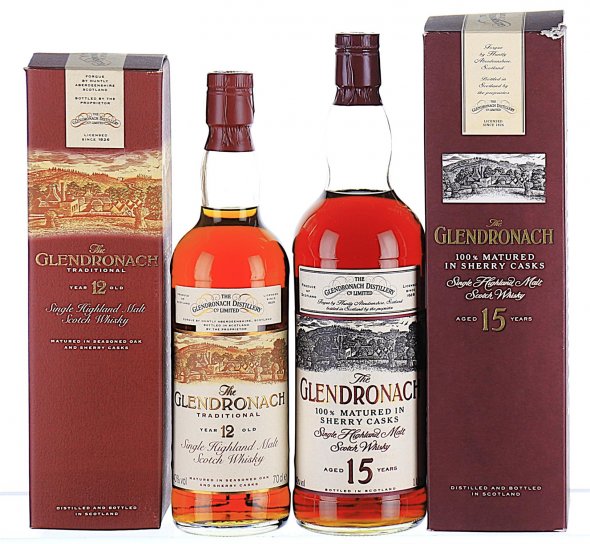 Mixed Lot of Glendronach, Highland Single Malt 12YO and 15YO Sherry Cask, Highlands - 1990s Bottling (Mixed Formats)