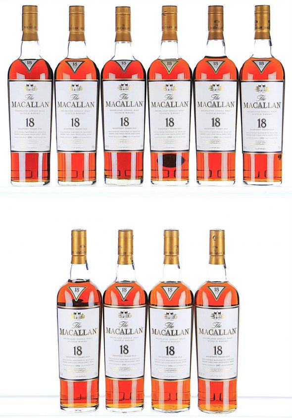 1988/1997 Vertical of Macallan, Highland Single Malt Sherry Oak Cask 18YO, Speyside