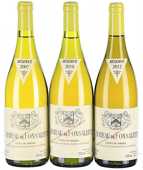 2007/2012 Mixed Lot of Chateau de Fonsalette, Cotes du Rhone, Blanc - In Bond