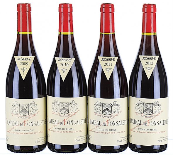 2009/2012 Vertical of Chateau de Fonsalette, Cotes du Rhone, Rouge - In Bond
