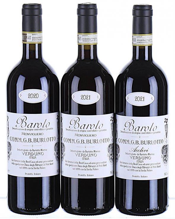2020/2021 Mixed Lot of Comm. G.B. Burlotto, Barolo, Monvigliero and Acclivi - In Bond