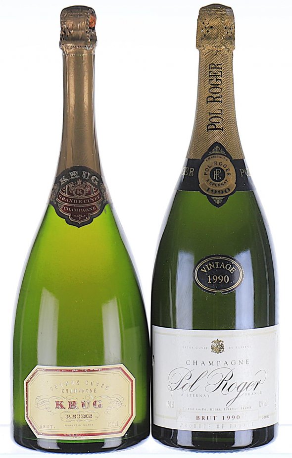 Mixed Lot of 1990 Pol Roger and NV Krug, Grande Cuvee (Magnums)