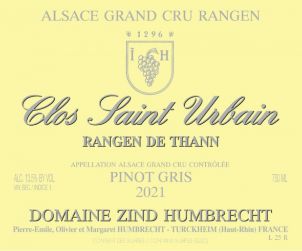 Domaine Zind Humbrecht, Thann Clos Saint Urbain Pinot Gris, Rangen